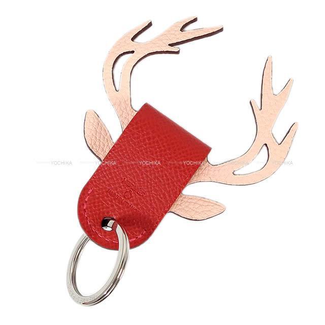 HERMES エルメス キーホルダー プティアッシュ "鹿" ルージュカザック/ローズエグランタイン エプソン/トゴ 新品
