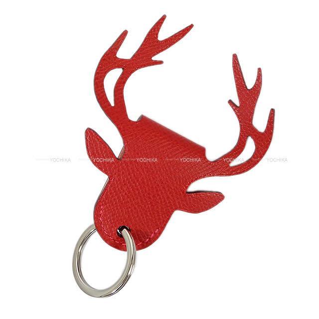 HERMES エルメス キーホルダー プティアッシュ "鹿" ルージュカザック/ローズエグランタイン エプソン/トゴ 新品