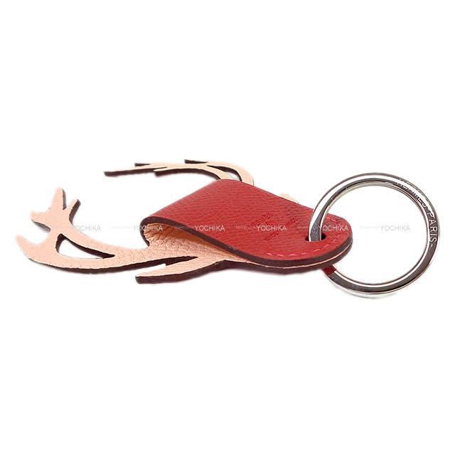 HERMES エルメス キーホルダー プティアッシュ "鹿" ルージュカザック/ローズエグランタイン エプソン/トゴ 新品