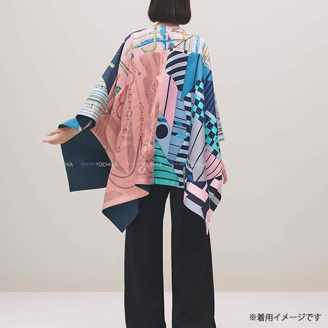 HERMES エルメス プティアッシュ リバーシブル ケープ マント ポンチョ アントラシット/マルチカラー 新品