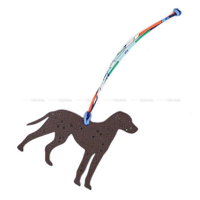 HERMES エルメス プティアッシュ バッグチャーム "ダルメシアン 犬" グリムエット/ショコラ トゴ/エプソン 新品