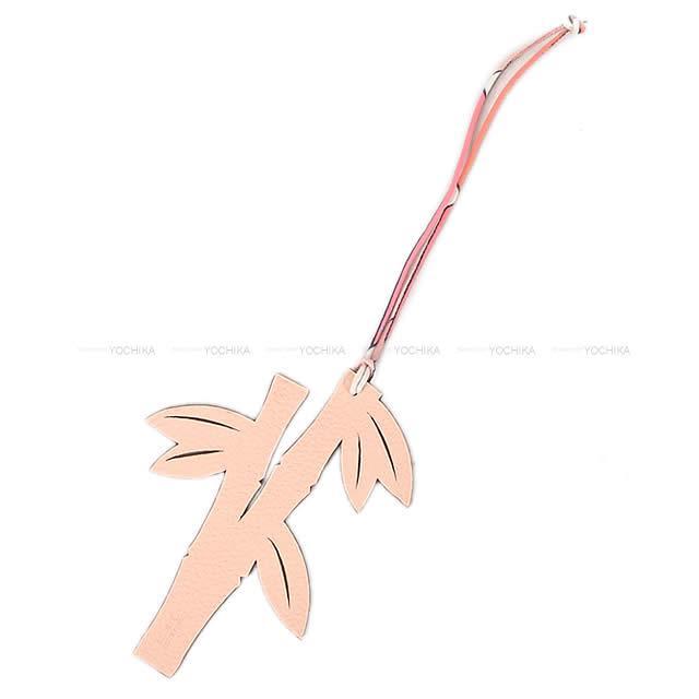 HERMES エルメス プティアッシュ バッグチャーム "竹 バンブー" ローズエグランタイン/キャラメル トゴ/エプソン 新品