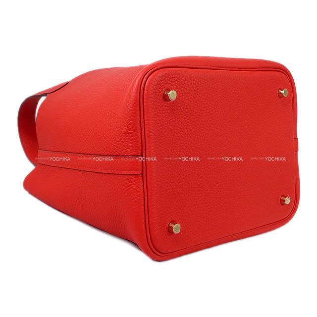 HERMES エルメス ハンドバッグ ピコタンロック 22 MM ルージュドクー トリヨン シルバー金具 新品