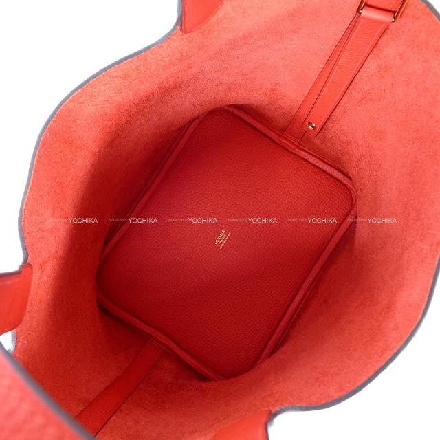 HERMES エルメス ハンドバッグ ピコタンロック 22 MM ルージュドクー トリヨン シルバー金具 新品