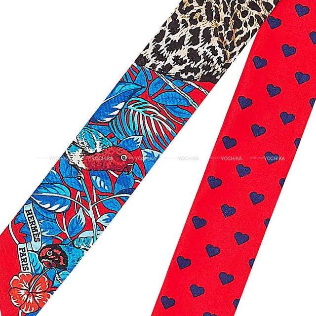 2020年春夏 新作 HERMES エルメス ツイリー スカーフ "ジャングルラブラブ " ハート柄  ルージュ 新品