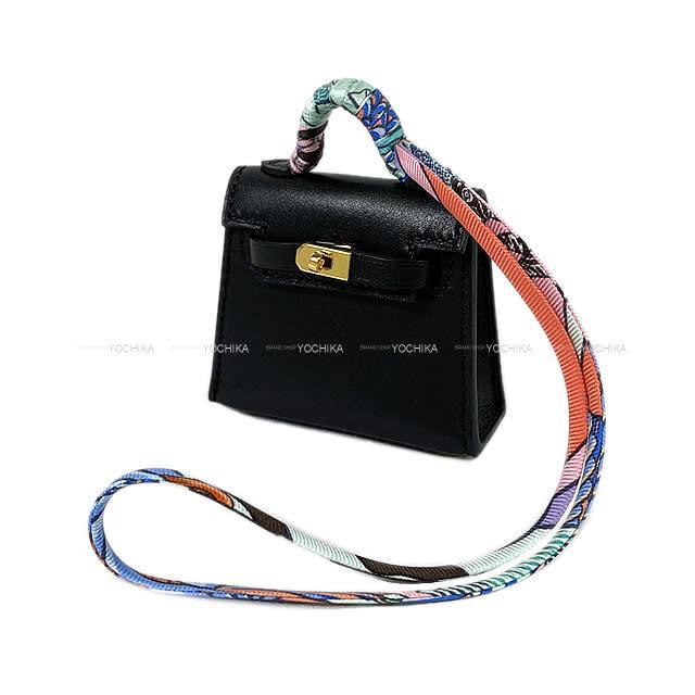 HERMES エルメス ミニミニ バッグチャーム ケリー トゥイリー(ツイリー) 黒(ブラック) タデラクト ゴールド金具 新品