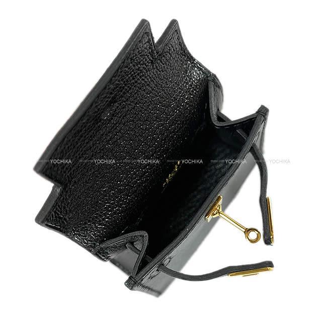 HERMES エルメス ミニミニ バッグチャーム ケリー トゥイリー(ツイリー) 黒(ブラック) タデラクト ゴールド金具 新品