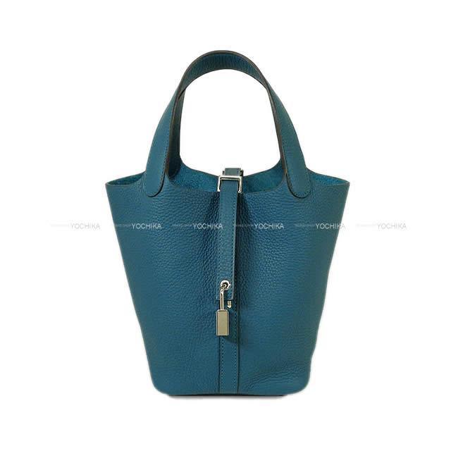 HERMES エルメス ハンドバッグ ピコタンロック 18 PM ヴェールボスフォール トリヨン シルバー金具 新品