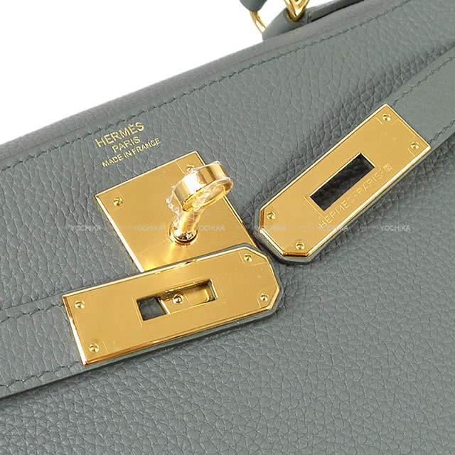 HERMES エルメス ハンドバッグ ケリー28 内縫い ヴェールアマンド トゴ ゴールド金具 新品