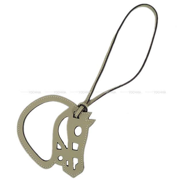 HERMES エルメス バッグチャーム パドック シュヴァル (馬型) セージ  