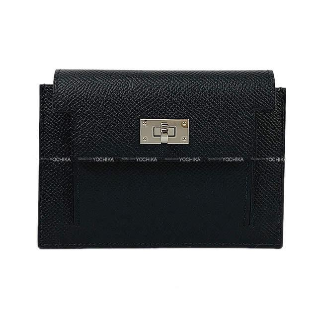 エルメス コンパクト 財布 "ケリー ポケット" 黒（ブラック） エプソン シルバー金具 新品