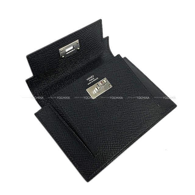 エルメス コンパクト 財布 "ケリー ポケット" 黒（ブラック） エプソン シルバー金具 新品