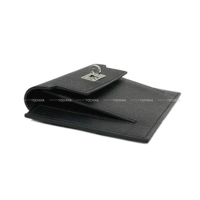 Hermes エルメス コンパクト 財布 ケリー ポケット 黒 ブラック エプソン シルバー金具 新品