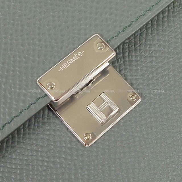 エルメス コンパクト カードケース クリック ミニ ヴェールアマンド エプソン シルバー金具 新品