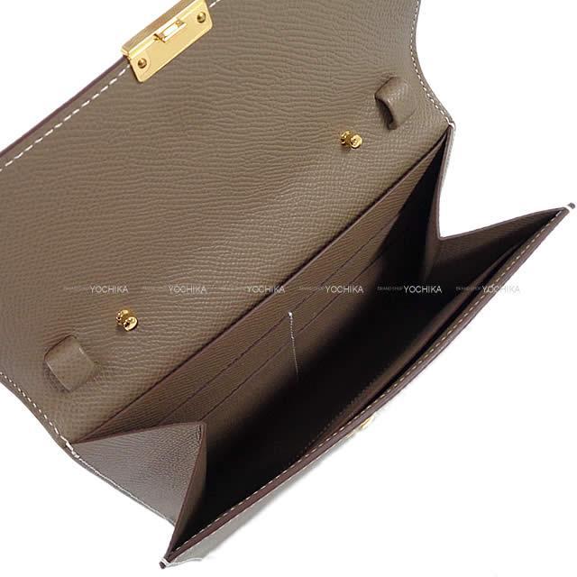 HERMES エルメス ショルダー ポーチ ウォレット バッグ "クリック 16" エトープ エプソン ゴールド金具 新品