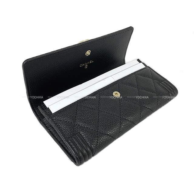 CHANEL シャネル ボーイシャネル マトラッセ ミディアム フラップ コンパクト 財布 黒 AP0813 新品