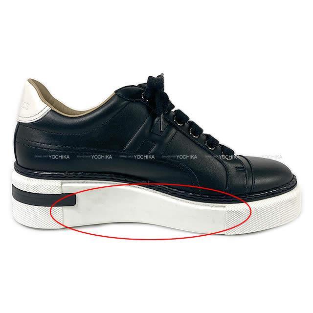 HERMES エルメス スニーカー ポロ 黒(ブラック)X白(ホワイト