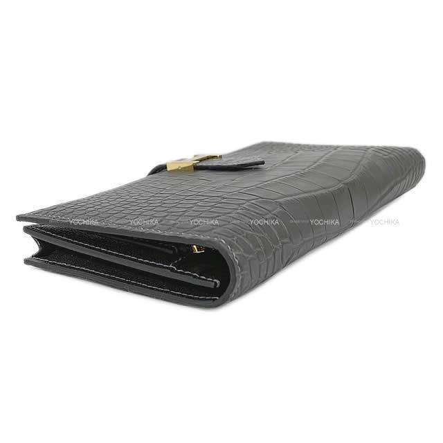 HERMES エルメス 長財布 ベアンスフレ グラファイト クロコダイル アリゲーター ゴールド金具 新品