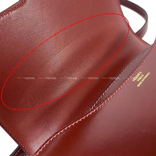 HERMES エルメス ショルダーバッグ コンスタンス3 ミニ 18 ルージュアッシュ ボックスカーフ ゴールド金具 新品未使用