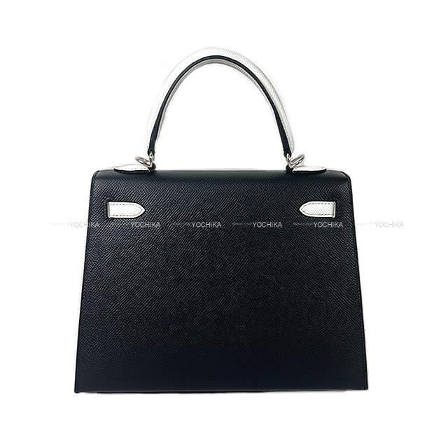 HERMES エルメス ハンドバッグ ケリー25 外縫い スペシャルオーダー 黒(ブラック)/白(ホワイト) 新品