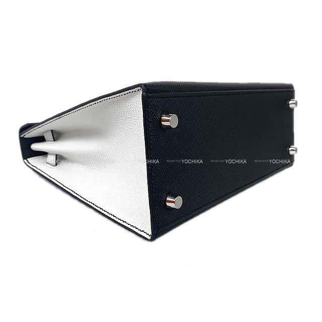 エルメスハンドバッグケリー25外縫いスペシャルオーダー(ブラック)(ホワイト) HERMES エルメス ハンドバッグ ケリー25 外縫い スペシャルオーダー 黒