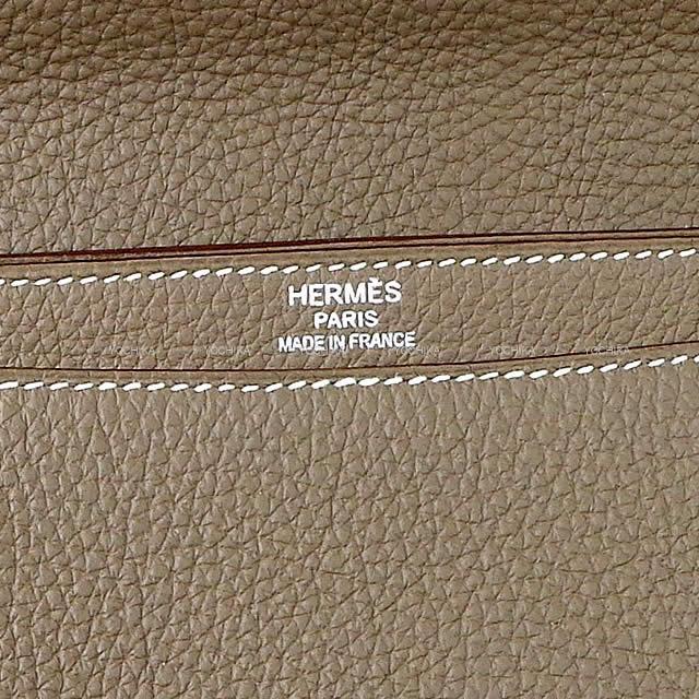 HERMES エルメス ブリーフケース "サックアデペッシュ 38" エトープ トゴ シルバー金具 新品未使用