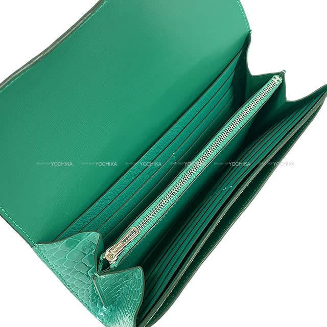 HERMES エルメス 長財布 コンスタンス ロング ヴェールジェイド クロコダイルアリゲーター 新品未使用