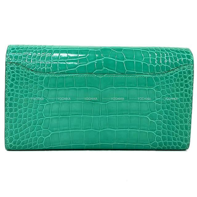 HERMES エルメス 長財布 コンスタンス ロング ヴェールジェイド クロコダイルアリゲーター 新品未使用