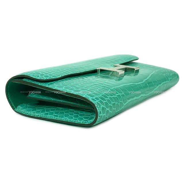 HERMES エルメス 長財布 コンスタンス ロング ヴェールジェイド クロコダイルアリゲーター 新品未使用