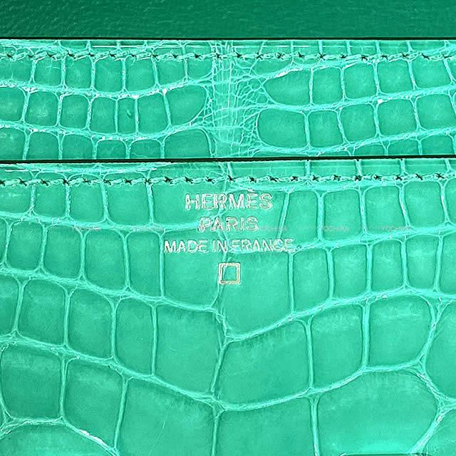 HERMES エルメス 長財布 コンスタンス ロング ヴェールジェイド クロコダイルアリゲーター 新品未使用