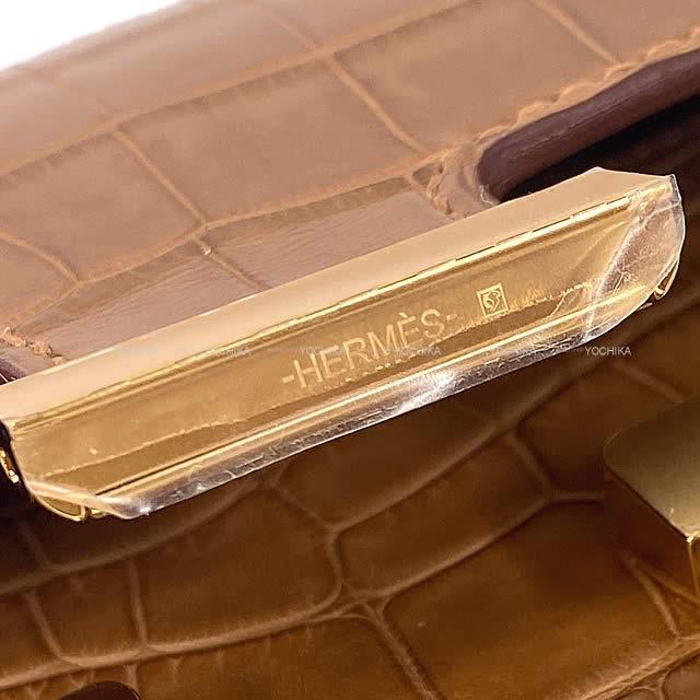 HERMES エルメス 長財布 コンスタンスロング ゴールド クロコダイル