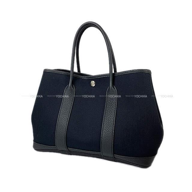 HERMES エルメス ガーデンパーティー 30 TPM 黒 トワルミリタリー  