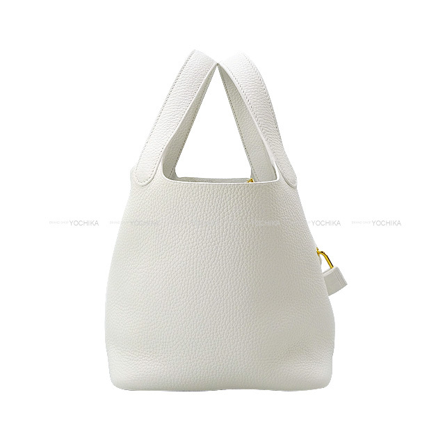 HERMES エルメス ハンドバッグ ピコタンロック 18 PM (内側起毛) 白