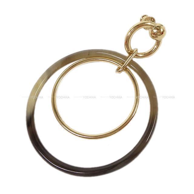 HERMES エルメス ピアス アミュレットデュオ ナチュラル バッファローホーン/パーマブラス ゴールド金具 新品