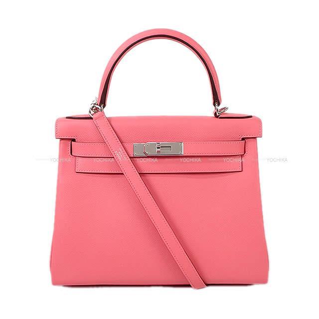 HERMES エルメス ハンドバッグ ケリー28 内縫い ローズアザレ エバーカラー シルバー金具 新品
