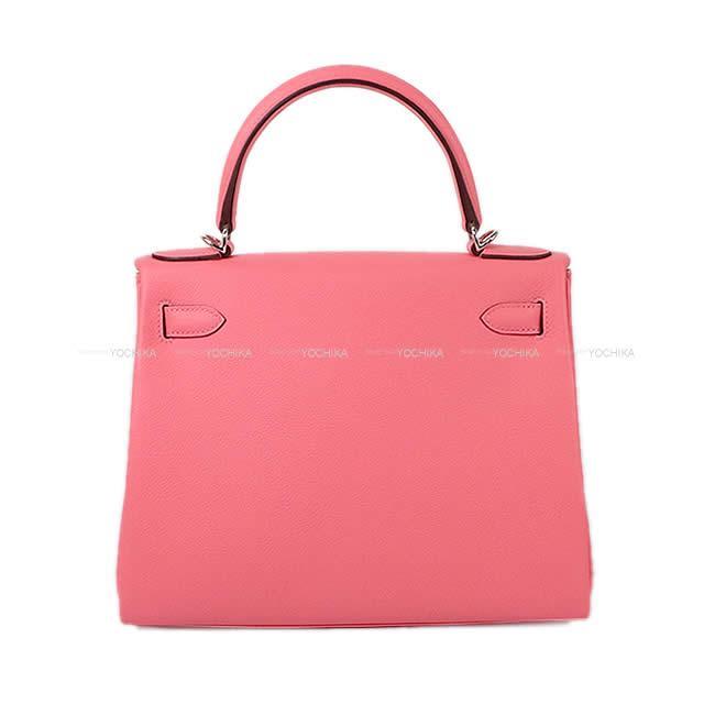 HERMES エルメス ハンドバッグ ケリー28 内縫い ローズアザレ エバーカラー シルバー金具 新品
