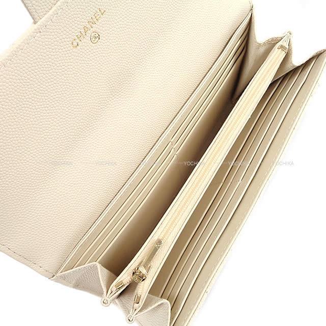 CHANEL シャネル クラシック マトラッセ フラップ 長財布 アイボリー