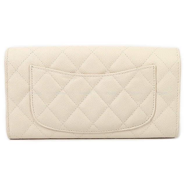 CHANEL シャネル クラシック マトラッセ フラップ 長財布 アイボリー