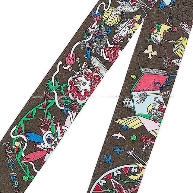 エルメス ツイリー スカーフ "ラ フォル パラード" マロン/ミント/ジョーヌヴィフ 新品