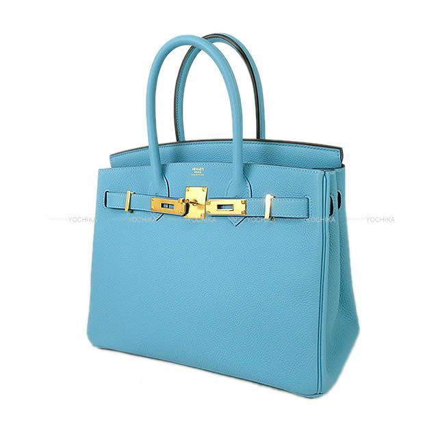 HERMES エルメス ハンドバッグ バーキン30 ブルーデュノール トゴ ゴールド金具 展示新品