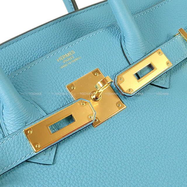 HERMES エルメス ハンドバッグ バーキン30 ブルーデュノール トゴ ゴールド金具 展示新品