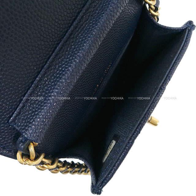 シャネル マトラッセ チェーン ハンドル フォンケース ショルダー バッグ ネイビー  AP1262 新品