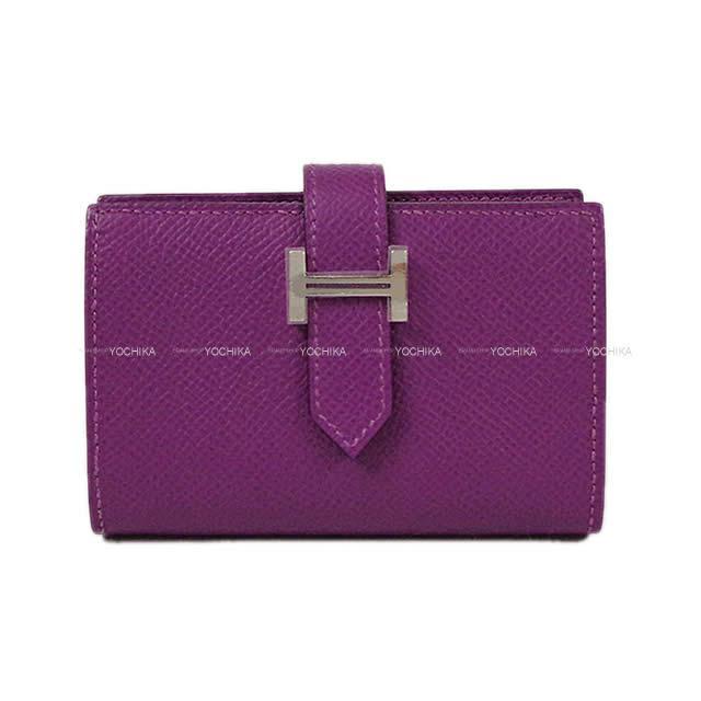 HERMES エルメス ベアンミニ コンパクト コインケース付 カードケース アネモネ エプソン シルバー金具 新品未使用