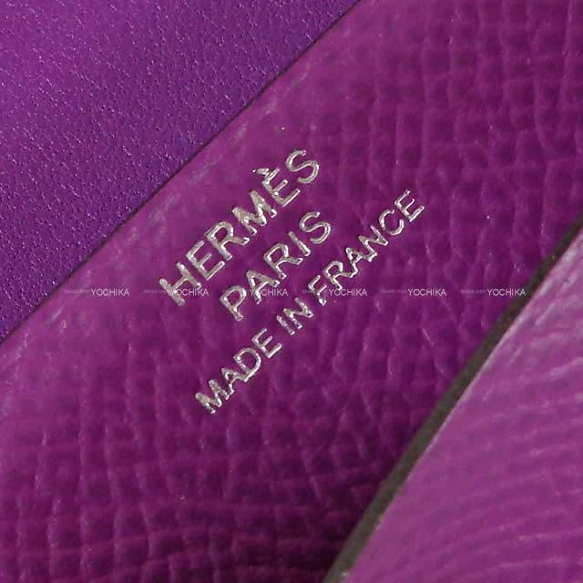 HERMES エルメス ベアンミニ コンパクト コインケース付 カードケース アネモネ エプソン シルバー金具 新品未使用