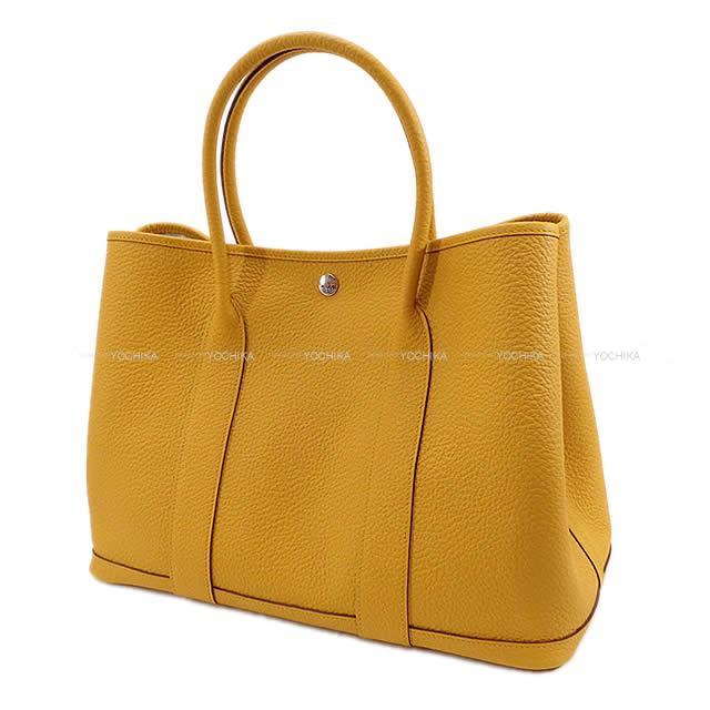 HERMES エルメス ハンドバッグ ガーデンパーティ 36 PM ジョーヌアンブル ヴァッシュカントリー シルバー金具 新品