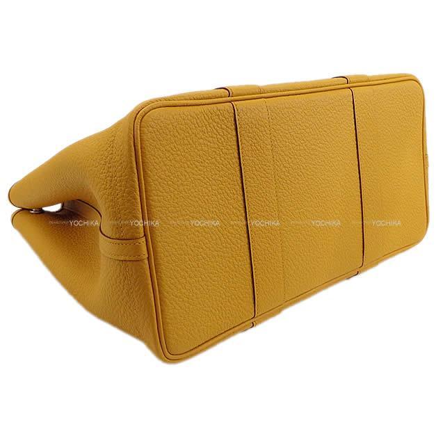 HERMES エルメス ハンドバッグ ガーデンパーティ 36 PM ジョーヌアンブル ヴァッシュカントリー シルバー金具 新品