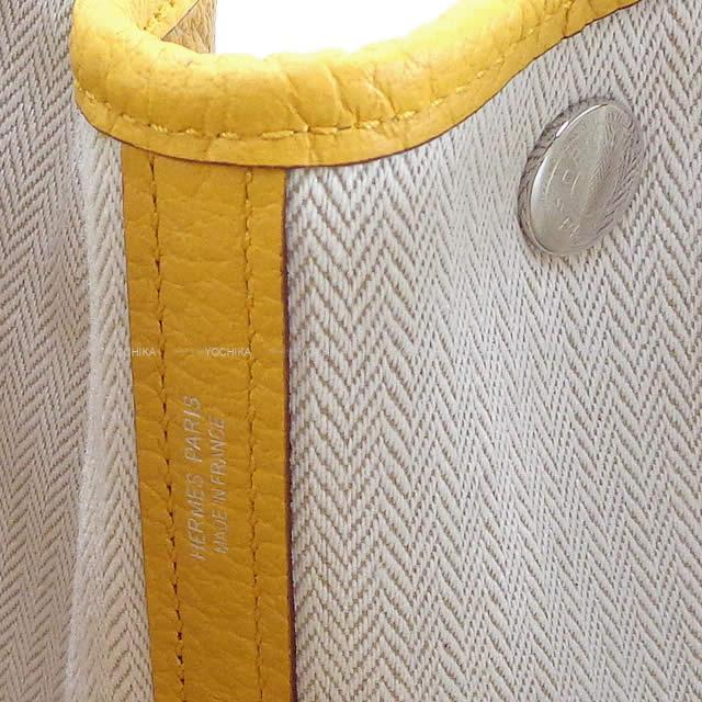 HERMES エルメス ハンドバッグ ガーデンパーティ 36 PM ジョーヌアンブル ヴァッシュカントリー シルバー金具 新品