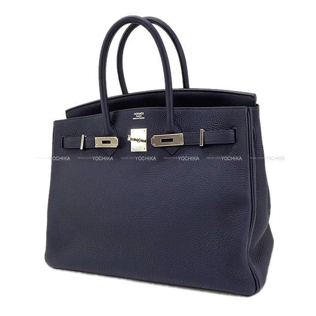 HERMES エルメス ハンドバッグ バーキン35 ブルーニュイ トゴ シルバー金具 展示新品