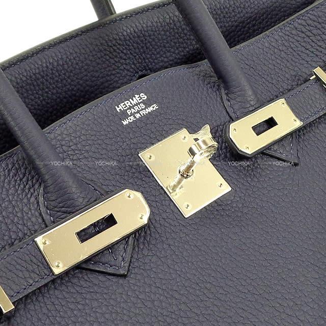 HERMES エルメス ハンドバッグ バーキン35 ブルーニュイ トゴ シルバー金具 展示新品