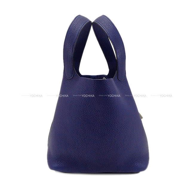 HERMES エルメス ハンドバッグ ピコタンロック 22 MM ブルーアンクル
